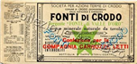 Etichetta Fonti di Crodo anno 1969