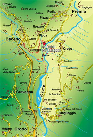 Cartina della Valle Antigorio
