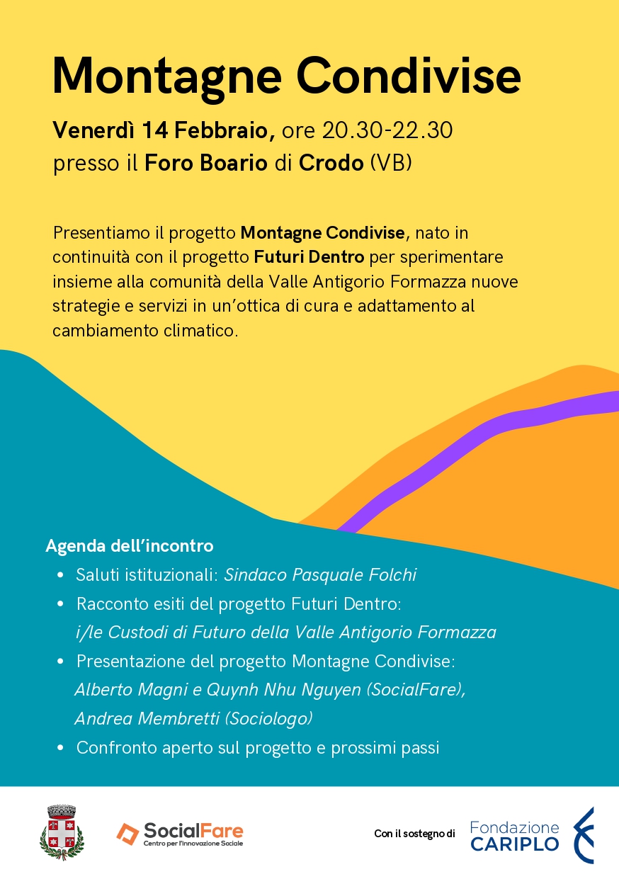Montagne Condivise - Locandina incontro Crodo 14.02.2025