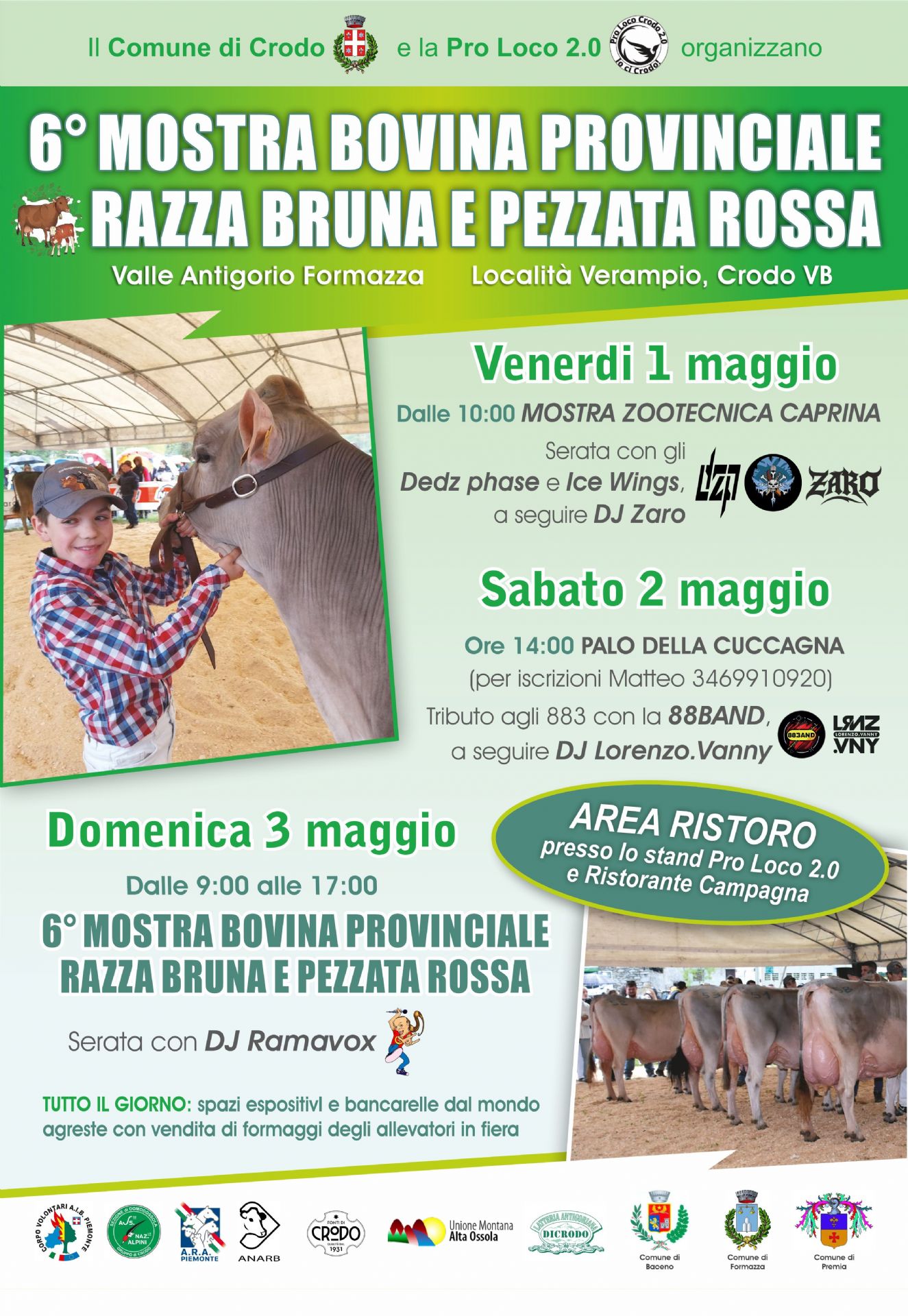 Locandina della 6° Mostra Bovina Provinciale Razza Bruna e Pezzata Rossa Valle Antigorio Formazza