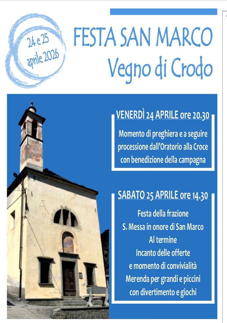 Locandina Festa di San Marco 2026 - Vegno d Crodo