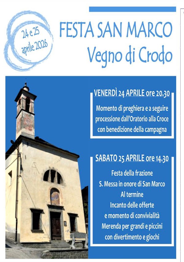 Locandina Festa di San Marco 2026 - Vegno d Crodo