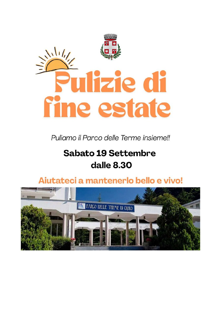 Avviso delle pulizie di primavera al Parco delle Terme di Crodo