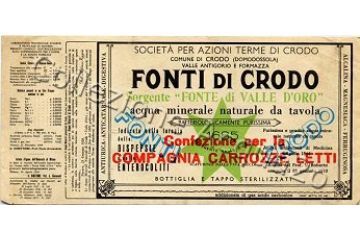 Etichetta Fonti di Crodo anno 1969