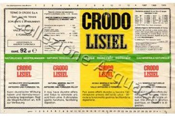 Etichetta Crodo Lisiel anno 1982